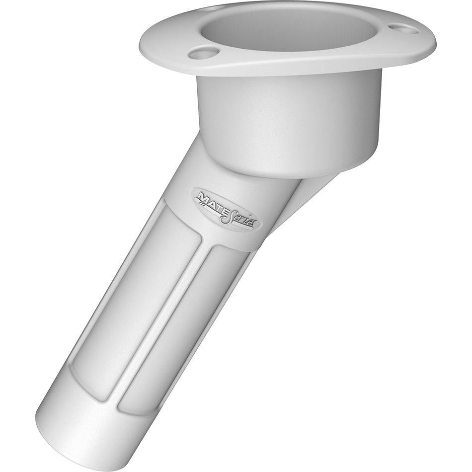 Mate Series Plastic 30° Rod & Cup Holder - Open - Oval Top - White P2030W — Quality Boat Parts