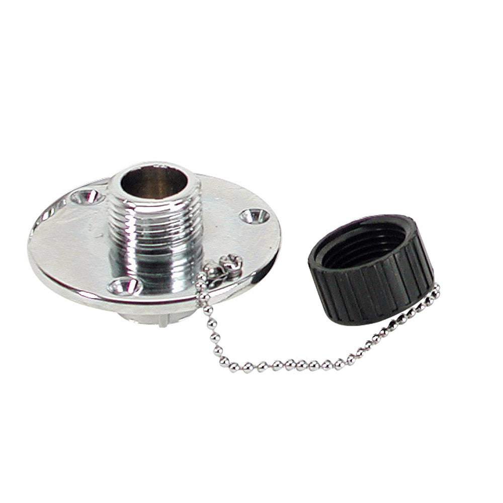 Whitecap C.P. Brass Outlet 2-3/4" Base 1" Depth P-2454C — Quality Boat Parts