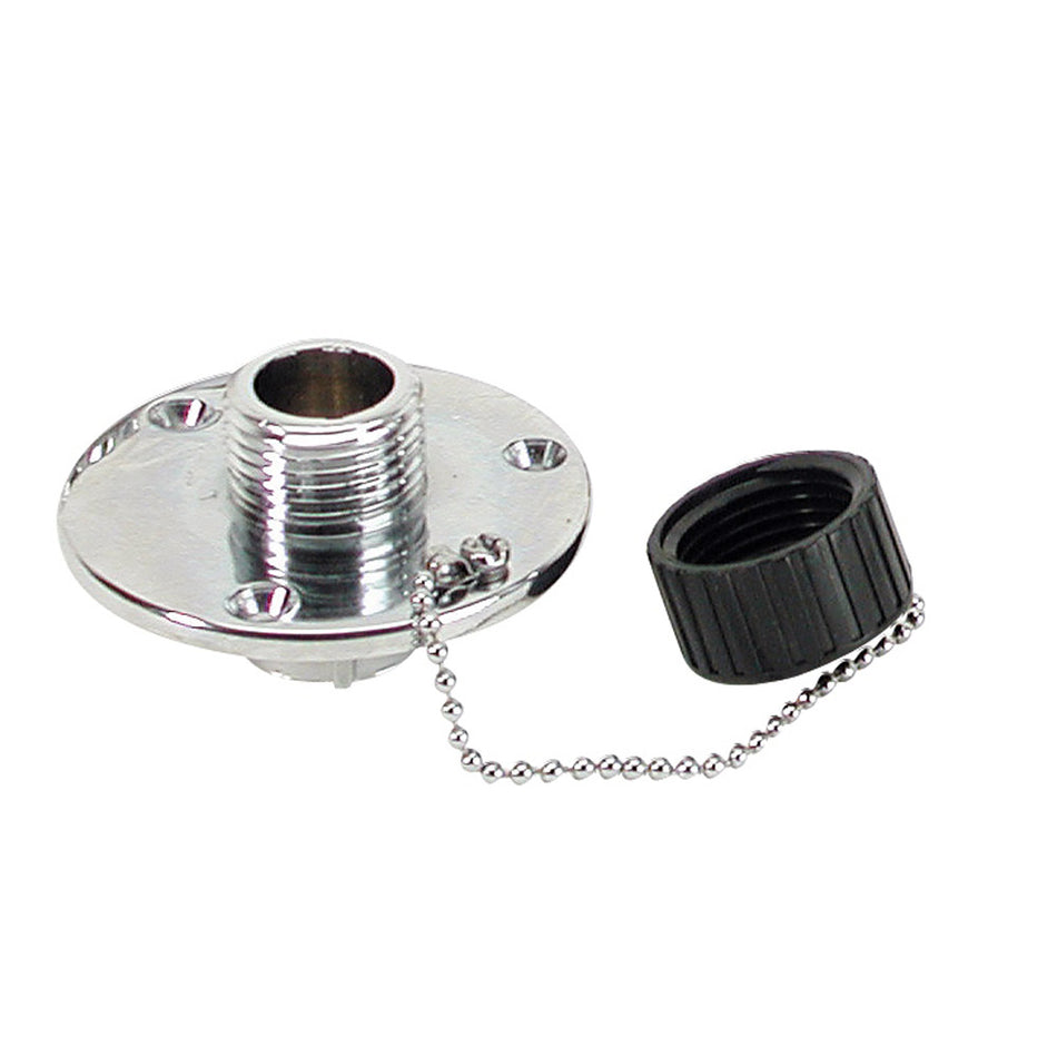 Whitecap C.P. Brass Outlet 2-3/4" Base 1" Depth P-2454C — Quality Boat Parts