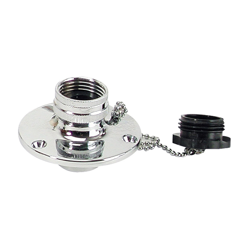 Whitecap C.P. Brass Inlet 2-3/4" Base 1-1/2" Depth P-2455C — Quality Boat Parts