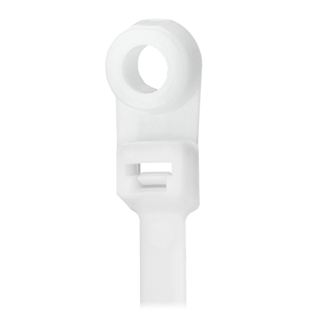 Pacer 8" Cable Tie w/Mounting Ring - Natural Color - 50lb Tensile Strength - 2" Bundle Diameter - 100 Piece Bag CTMR2S-100 — Quality Boat Parts