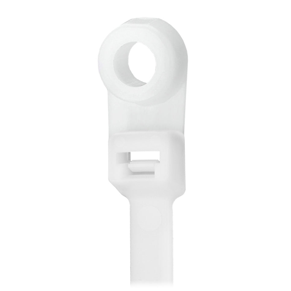 Pacer 8" Cable Tie w/Mounting Ring - Natural Color - 50lb Tensile Strength - 2" Bundle Diameter - 100 Piece Bag CTMR2S-100 — Quality Boat Parts