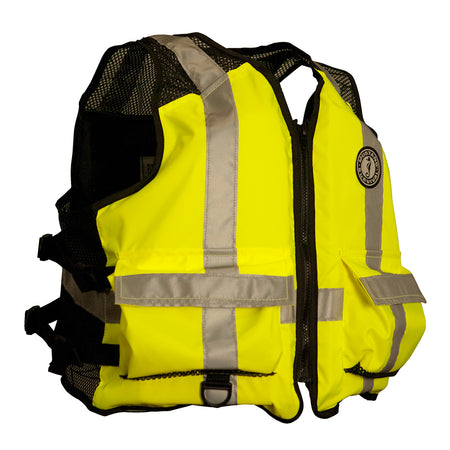 Mustang High Visibility Industrial Mesh Vest - Fluorescent Yellow/Green/Black - 4XL/5XL MV1254T3-239-4XL/5XL-216 — Quality Boat Parts