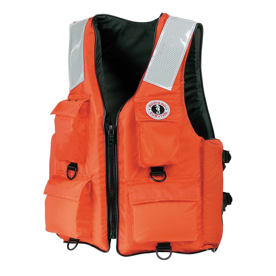 Mustang 4-Pocket Flotation Vest - Orange - XXXL - 7XL MV3128T2-2-7XL-216 — Quality Boat Parts