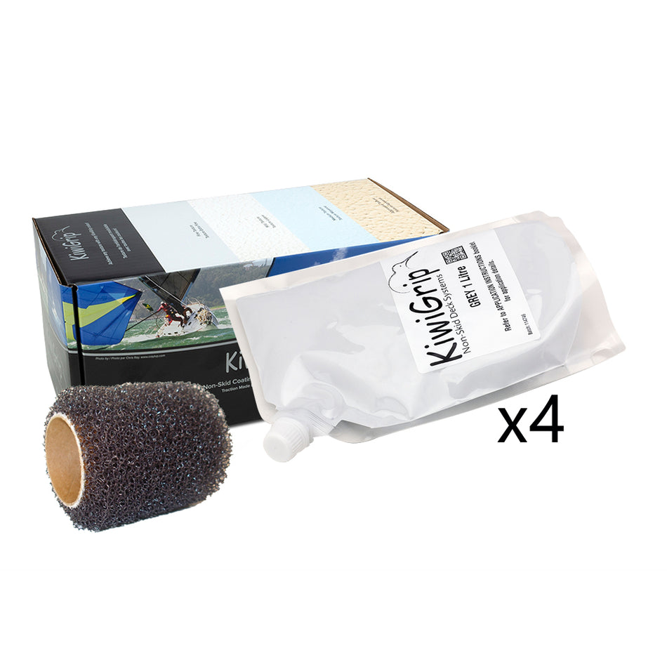 KiwiGrip 4 - 1 Liter Pouches - Grey w/4" Roller KG-4GP-R — Quality Boat Parts