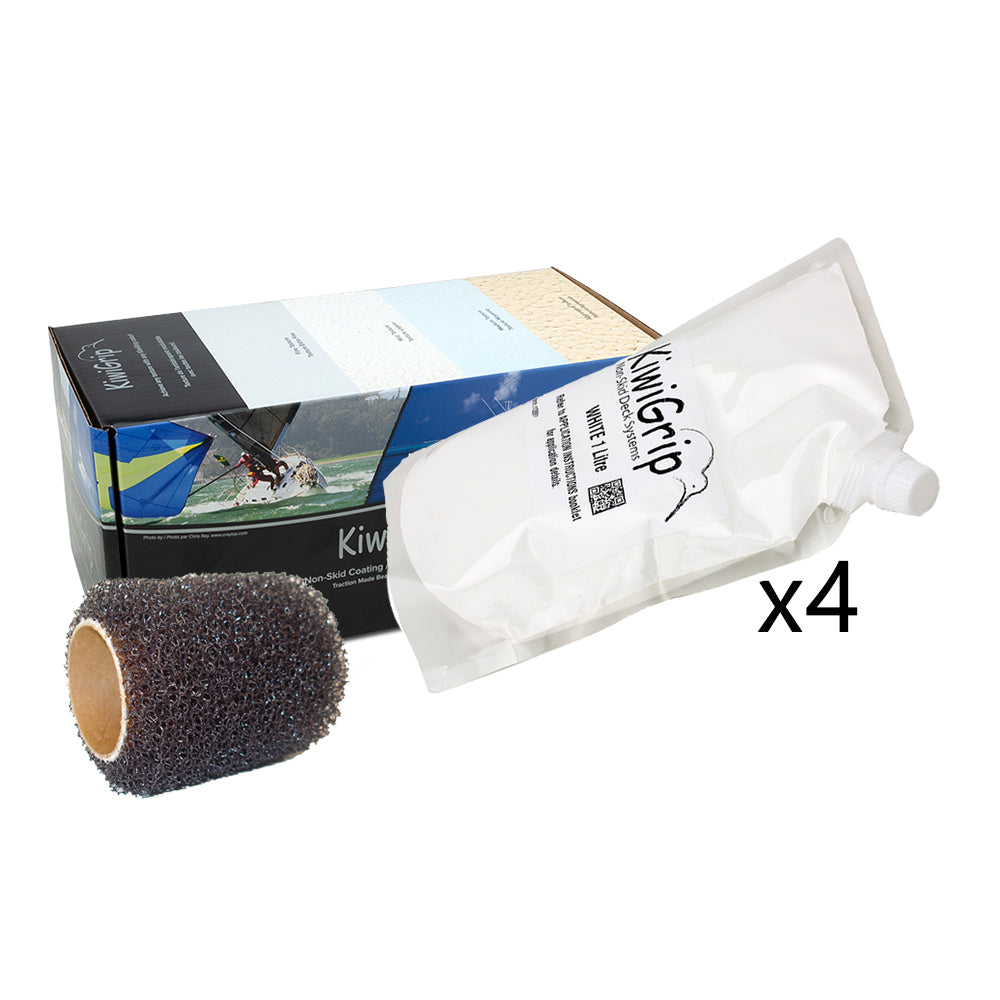 KiwiGrip 4 - 1 Liter Pouches - White w/4" Roller KG-4WP-R — Quality Boat Parts