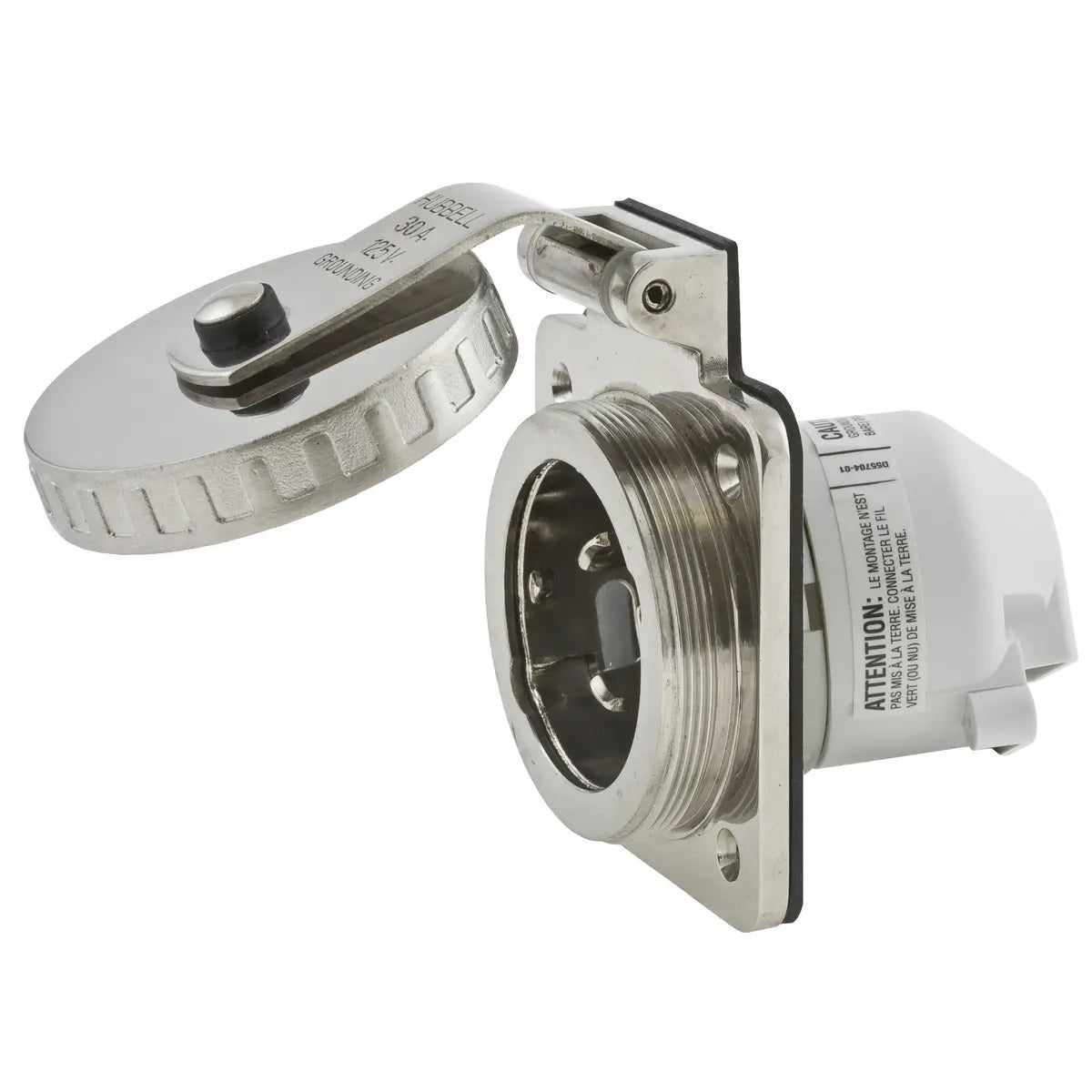 Hubbell HBL303SS 30A Inlet Round Stainless Steel HBL303SS — Quality Boat Parts