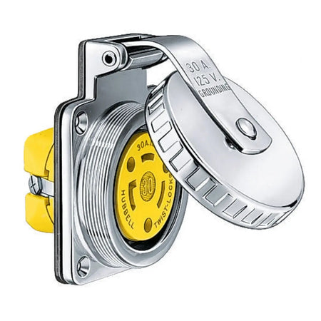Hubbell HBL303SSO 30A Outlet Traditional Round Stainless HBL303SSO — Quality Boat Parts