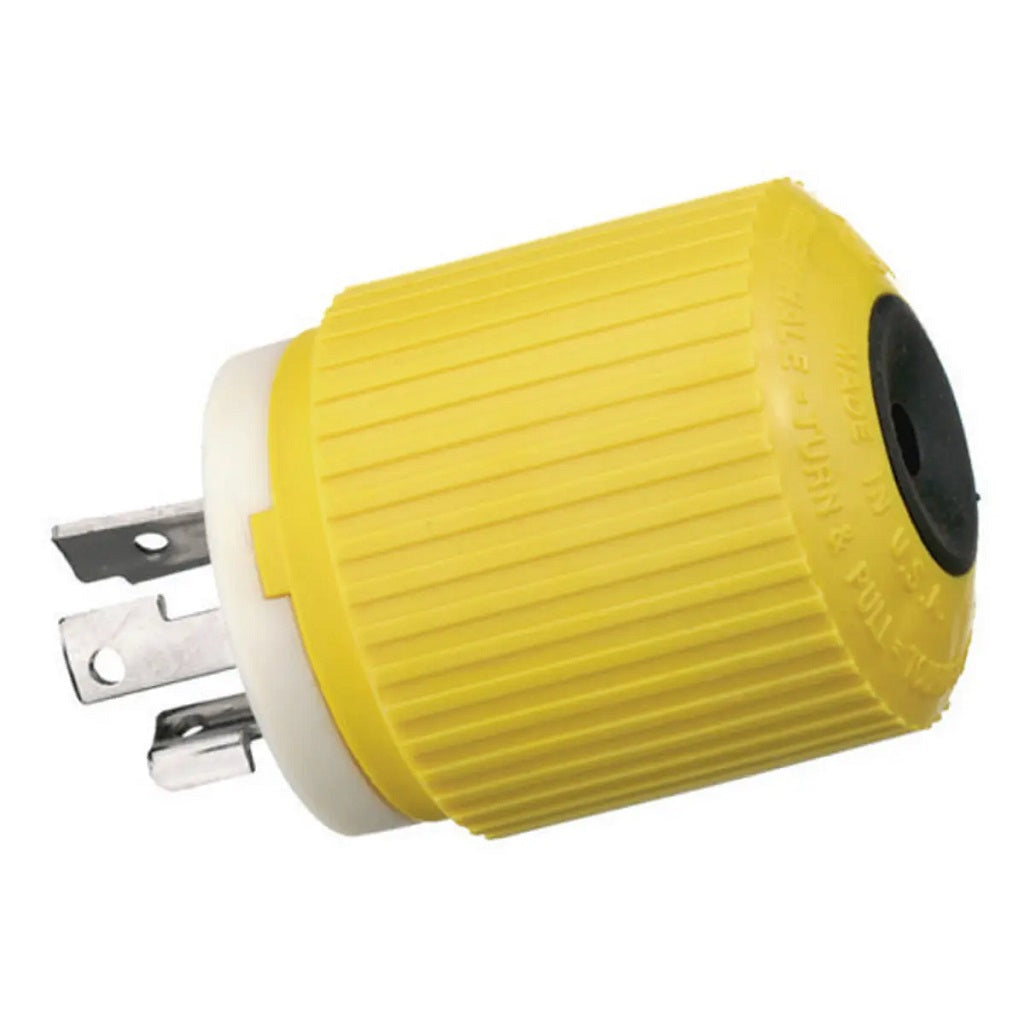 Hubbell HBL328DCP 30A 28V DC Locking Connector Male Yellow HBL328DCP — Quality Boat Parts