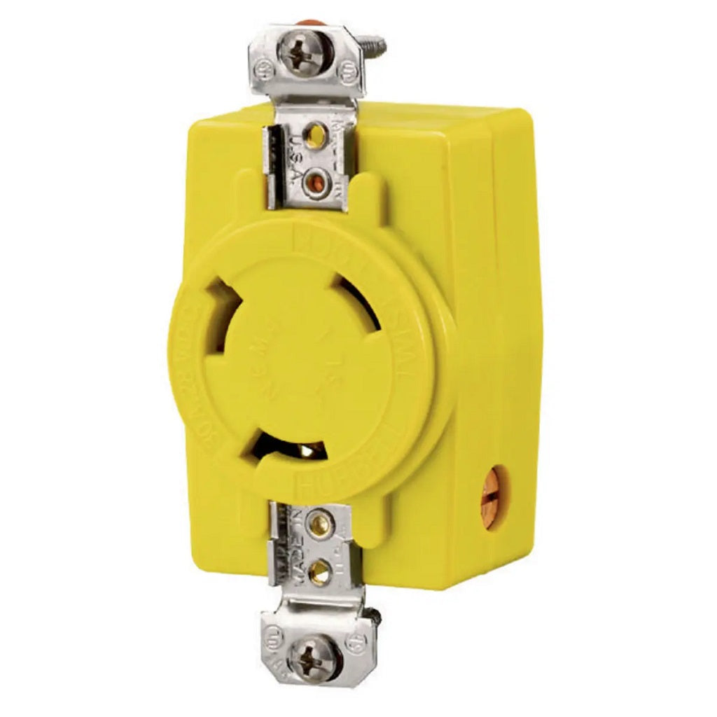 Hubbell HBL328DCR 30A 28V DC Locking Receptacle Yellow HBL328DCR — Quality Boat Parts