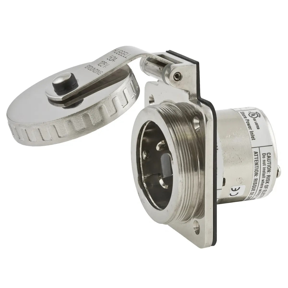 Hubbell HBL503SS Inlet Round 50A 125V HBL503SS — Quality Boat Parts