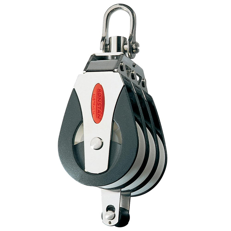 Ronstan Series 40 All Purpose Block - Triple - Becket - Swivel Head RF41310 — Quality Boat Parts