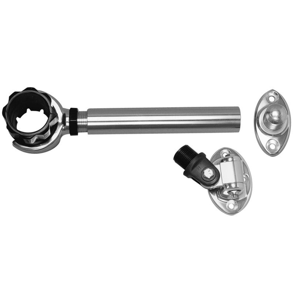 Rupp Threaded Antenna Support w/6" Flat Mount, Oval 4-Way Base & 1.5" Collar PAK-0006 — Quality Boat Parts