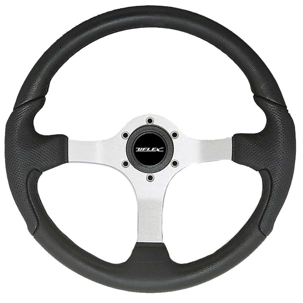 Uflex Nisida Steering Wheel 13.8" - Black Polyurethane Grip w/Black Aluminum Spokes NISIDA-B/B — Quality Boat Parts