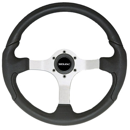 Uflex Nisida Steering Wheel 13.8" - Black Polyurethane Grip w/Black Aluminum Spokes NISIDA-B/B — Quality Boat Parts