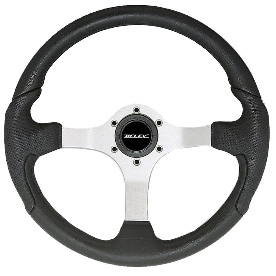 Uflex Nisida Steering Wheel 13.8" - Black Polyurethane Grip w/Black Aluminum Spokes NISIDA-B/B — Quality Boat Parts