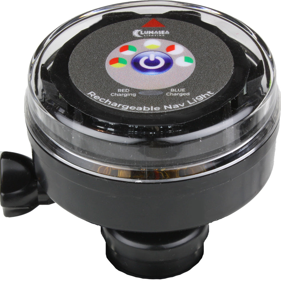 Lunasea Rechargeable Tri-Color Portable Navigation Light (No Mount) - Black LLB-72BK-UB-00 — Quality Boat Parts