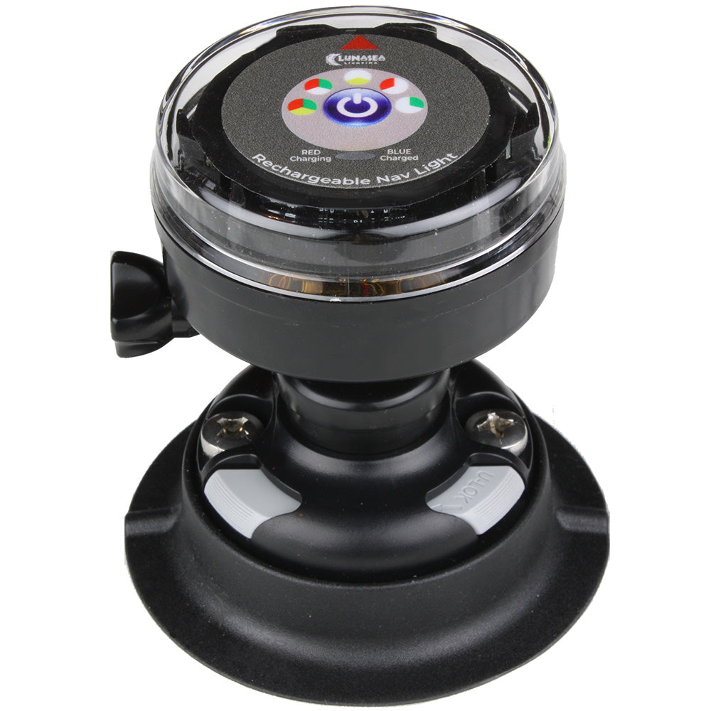 Lunasea Rechargeable Tri-Color Portable Navigation Light w/RailBlaza Quikport Mount - Black LLB-72BK-UB-01 — Quality Boat Parts