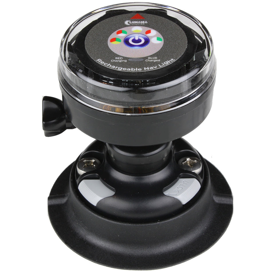 Lunasea Rechargeable Tri-Color Portable Navigation Light w/RailBlaza Quikport Mount - Black LLB-72BK-UB-01 — Quality Boat Parts