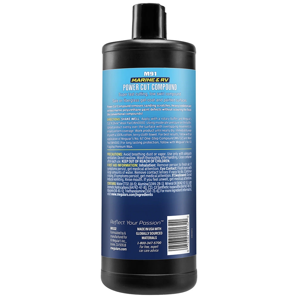 Meguiar's #91 Marine/RV Pro Grade Power Cut Compound - 32oz M9132 — Quality Boat Parts
