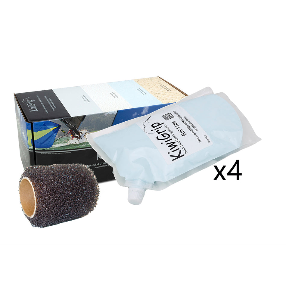 KiwiGrip 4 - 1 Liter Pouches - Blue w/4" Roller KG-4BL-PR — Quality Boat Parts