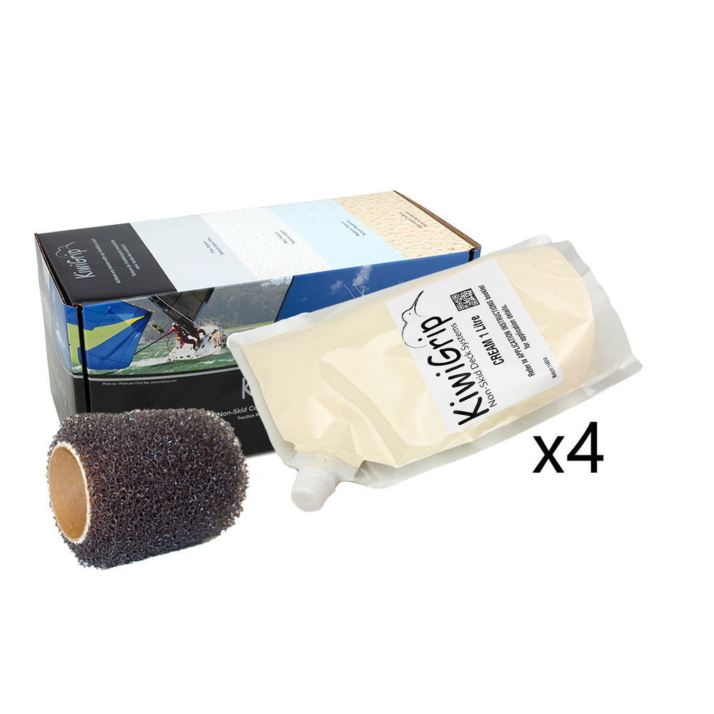 KiwiGrip 4 - 1 Liter Pouches - Cream w/4" Roller KG-4CP-R — Quality Boat Parts