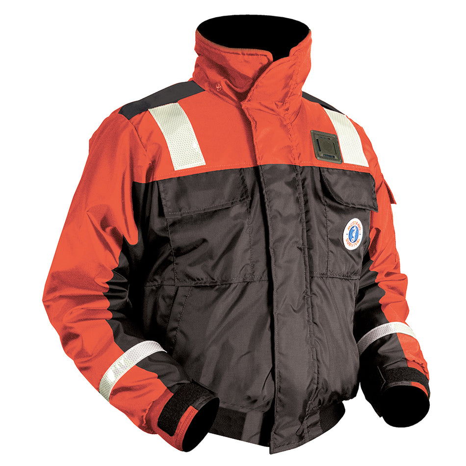 Mustang Classic Flotation Bomber Jacket w/Reflective Tape - Orange/Black - XL MJ6214T1-33-XL-206 — Quality Boat Parts
