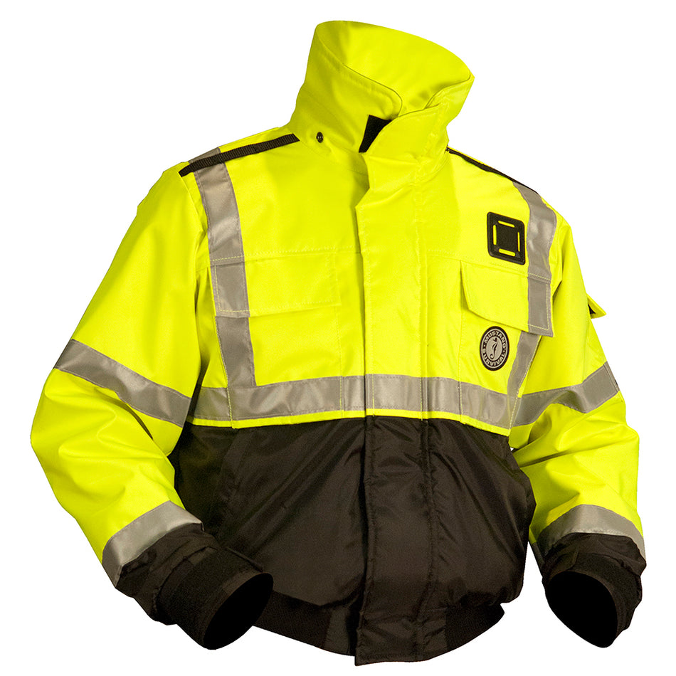 Mustang ANSI High Vis Flotation Bomber Jacket - Fluorescent Yellow/Green/Black - Medium MJ6214T3-239-M-206 — Quality Boat Parts