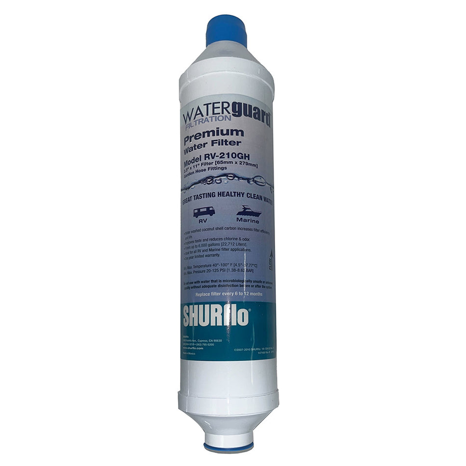 Shurflo by Pentair City Water Entry In-Line Filter w/Garden Hose Ends RV-210GH-A — Quality Boat Parts