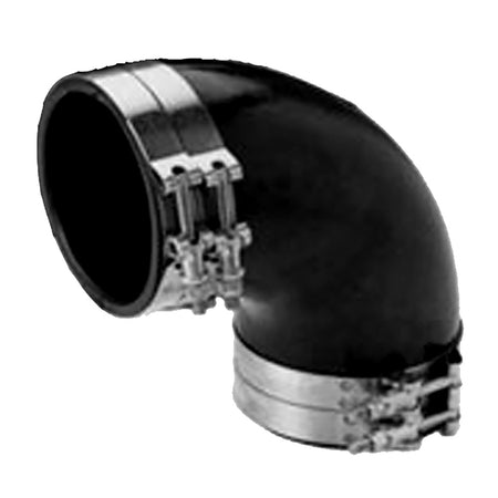Trident Marine 6" ID 90-Degree EPDM Black Rubber Molded Wet Exhaust Elbow w/4 T-Bolt Clamps TRL-690-S/S — Quality Boat Parts