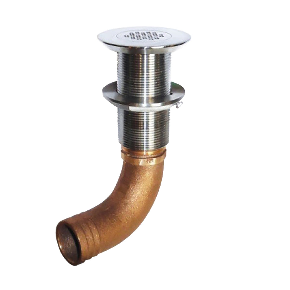 GROCO 1-1/2" Hose Barb Stainless Straight Deck Drain SCUS-1500 — Quality Boat Parts