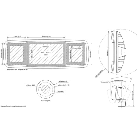 Scanstrut Scanpod Deck Pod Uncut f/7" or 8" Display & 2 or 4 Instruments SPD-4XI-W — Quality Boat Parts