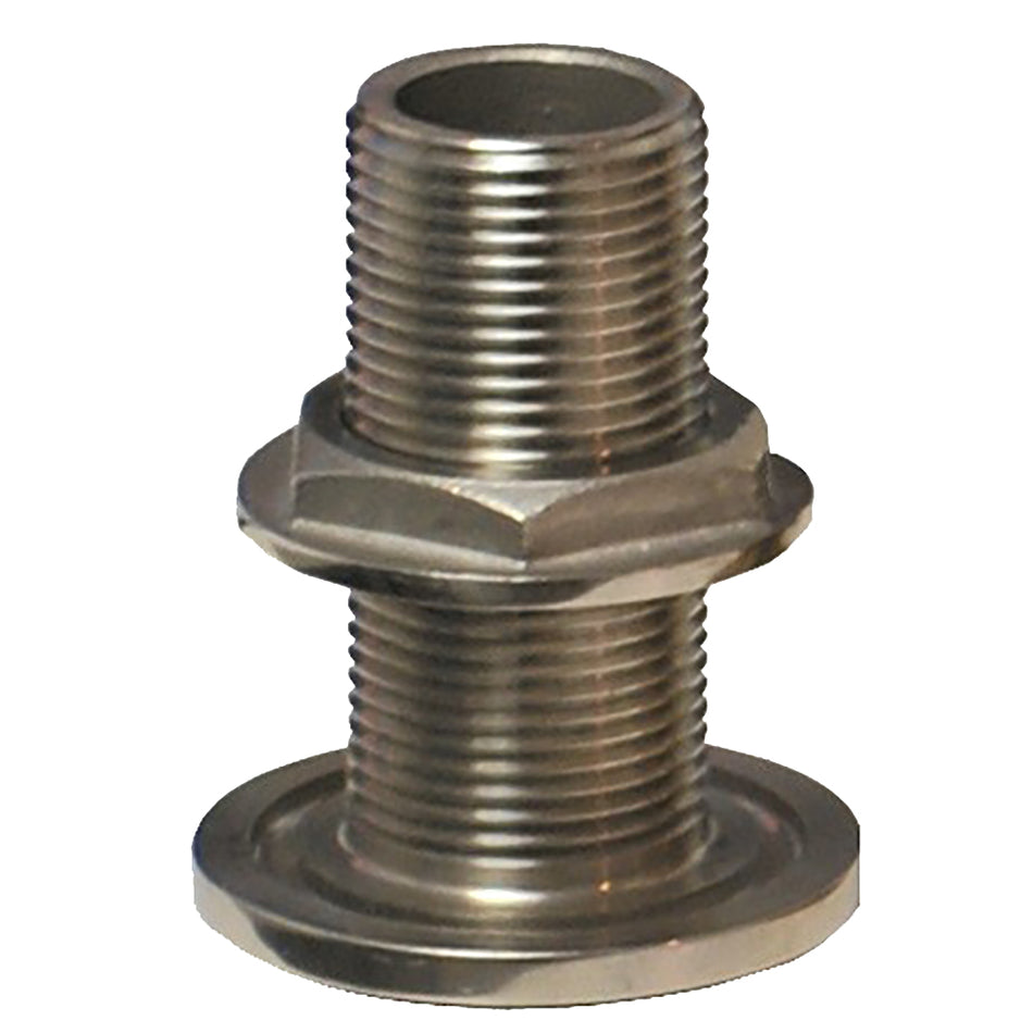 GROCO 1" NPS NPT Combo Stainless Steel Thru-Hull Fitting w/Nut TH-1000-WS — Quality Boat Parts
