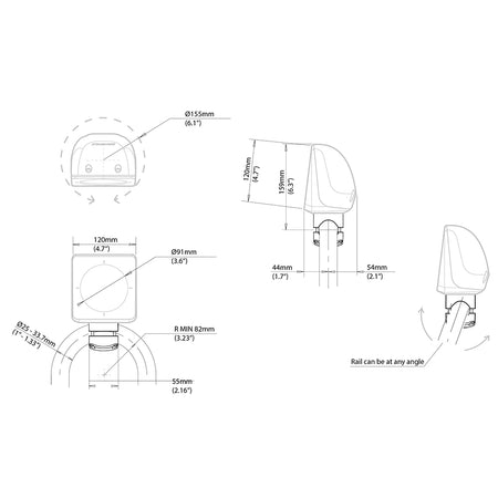 Scanstrut Scanpod Single Instrument Pod Rail Mount - Cut f/Standard Instrument - Fits 1" - 1.33" Rails SPR-1I-RM — Quality Boat Parts