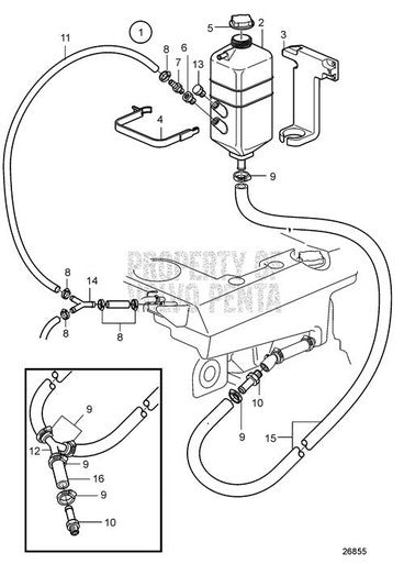Volvo Penta Expansion Tank (V2) - Volvo Penta (844062) — Quality Boat Parts