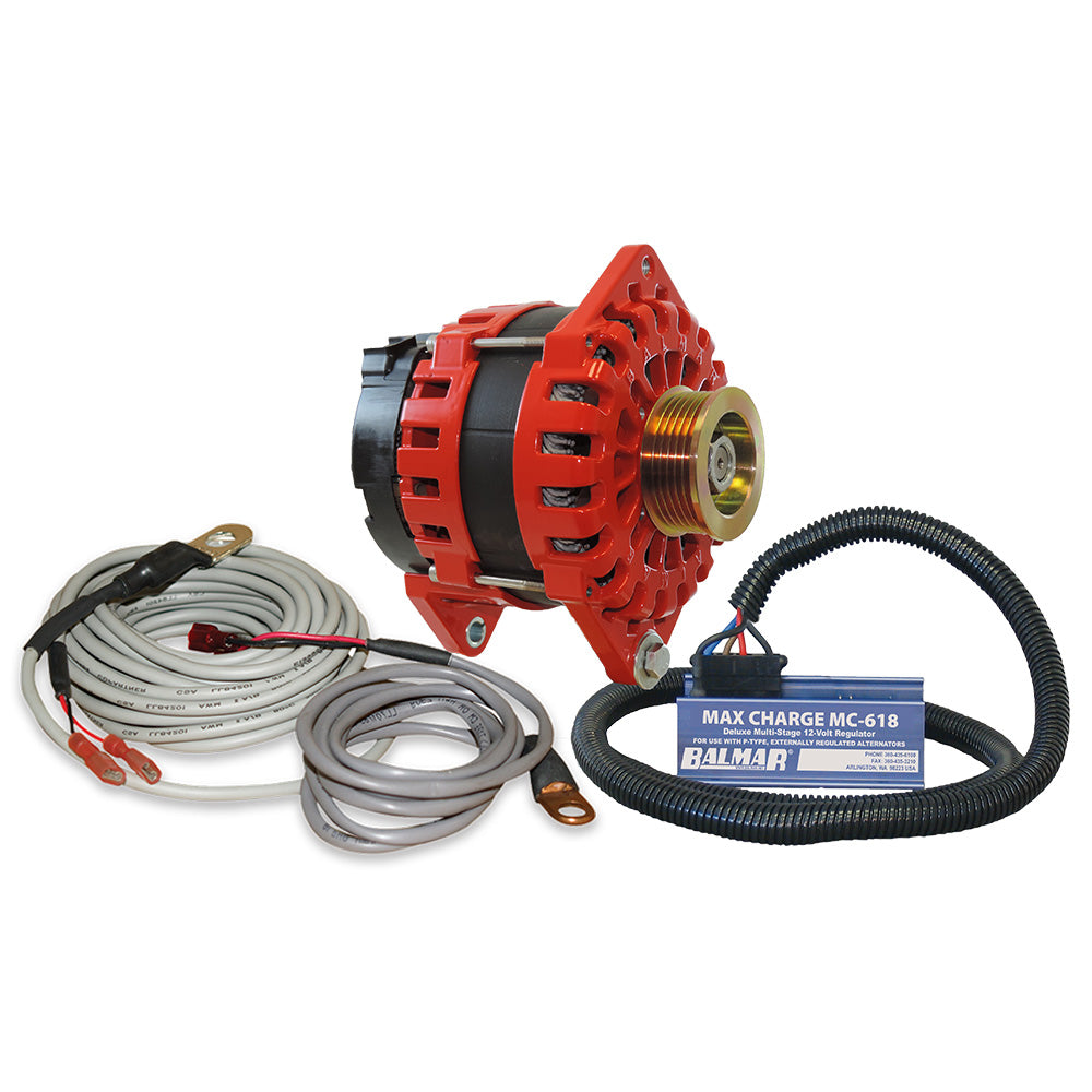 Balmar Alternator 250 AMP Kit 12V 3.15" Dual Foot Saddle K6 Pulley Regulator & Temp Sensor XT-CR-250-K6-KIT — Quality Boat Parts