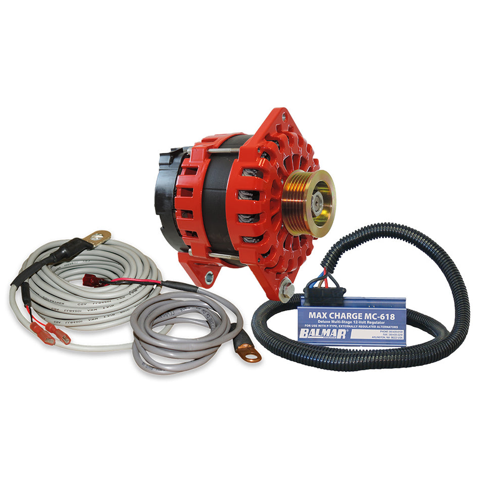 Balmar Alternator 250 AMP Kit 12V 3.15" Dual Foot Saddle K6 Pulley Regulator & Temp Sensor XT-CR-250-K6-KIT — Quality Boat Parts