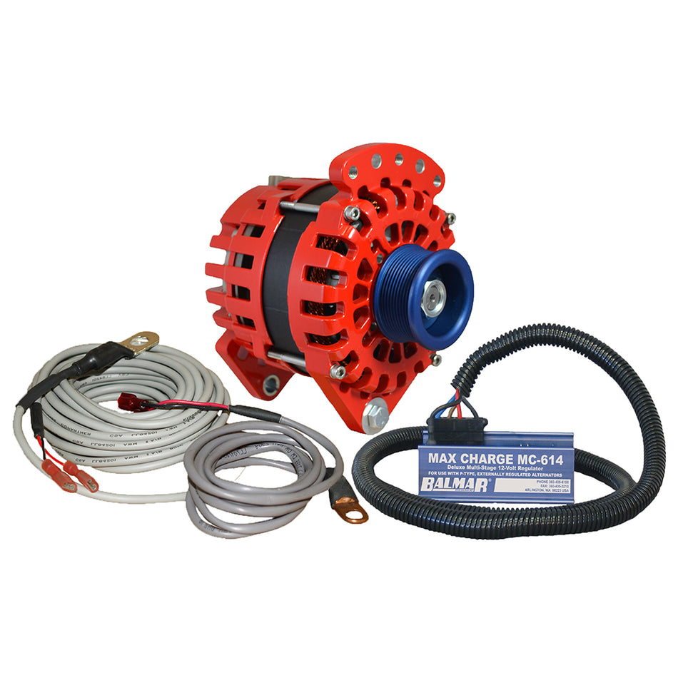 Balmar Alternator 3.15" Dual Foot Saddle J10 Serpentine Pulley Regulator & Temp Sensor - 170A Kit - 12V XT-DF-170-J10-KIT — Quality Boat Parts