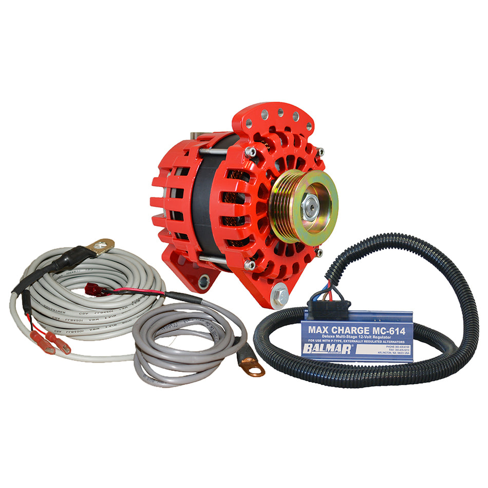 Balmar Alternator 3.15" Dual Foot Saddle K6 Serpentine Pulley Regulator & Temp Sensor - 170A Kit - 12V XT-DF-170-K6-KIT — Quality Boat Parts