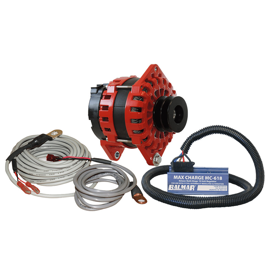 Balmar Alternator 250 AMP Kit 12V 3.15" Dual Foot Saddle Dual Vee Pulley Regulator & Temp Sensor XT-DF-250-DV-KIT — Quality Boat Parts