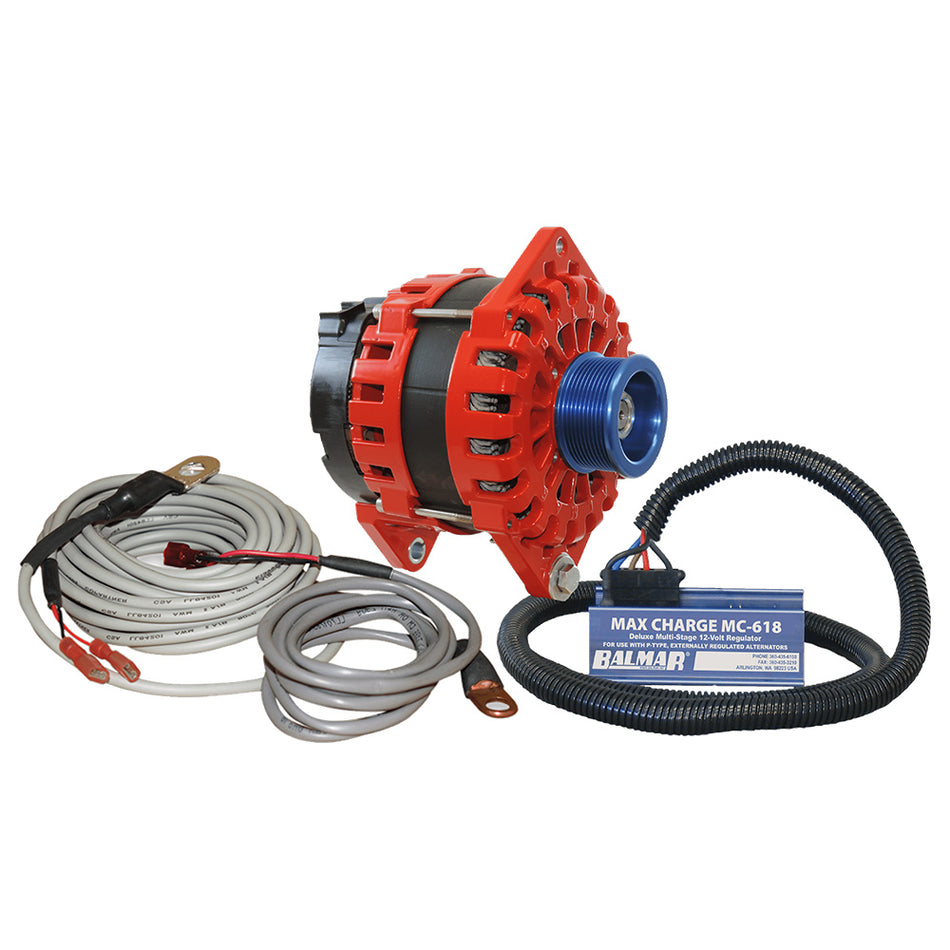 Balmar Alternator 250 AMP Kit 12V 3.15" Dual Foot Saddle J10 Pulley Regulator & Temp Sensor XT-DF-250-J10-KIT — Quality Boat Parts