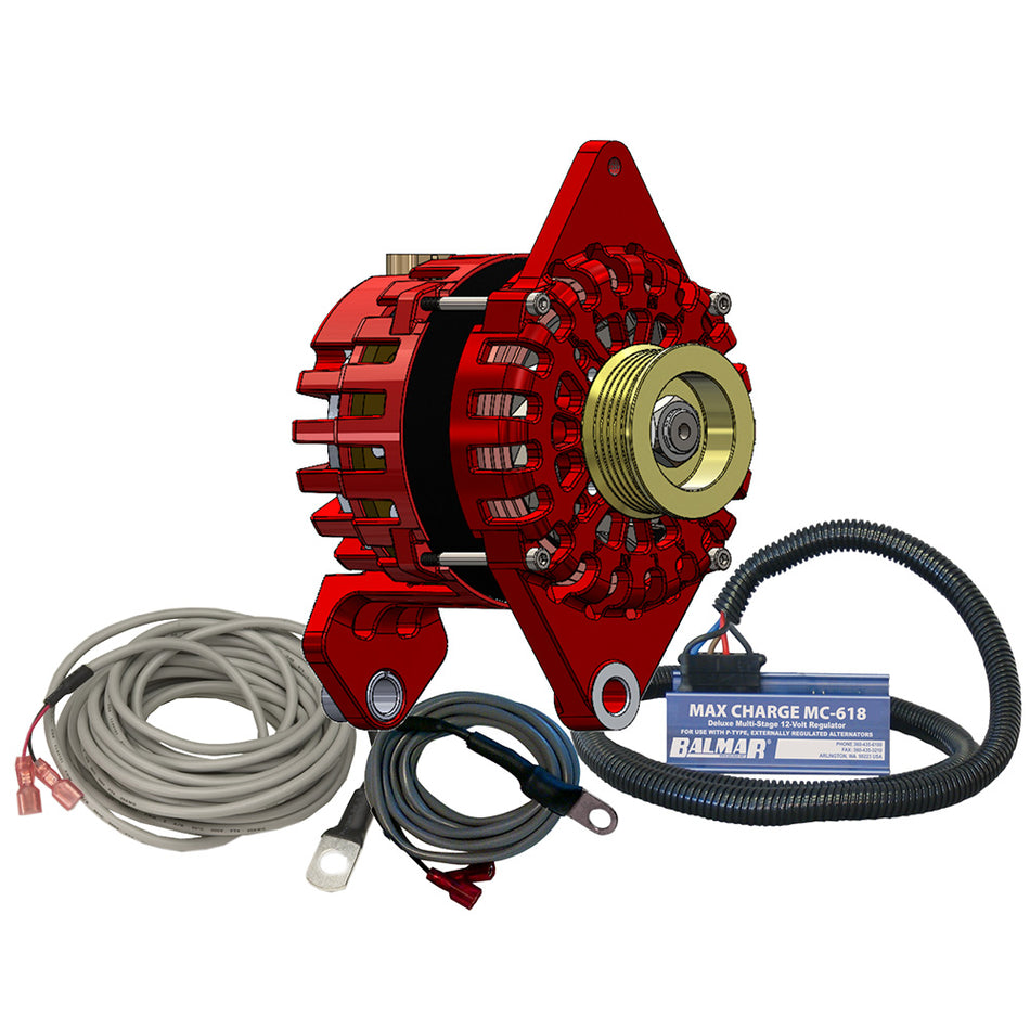 Balmar Alternator 170 AMP Kit 12V 4" Dual Foot Saddle K6 Pulley Regulator & Temp Sensor XT-DF4-170-K6-KIT — Quality Boat Parts