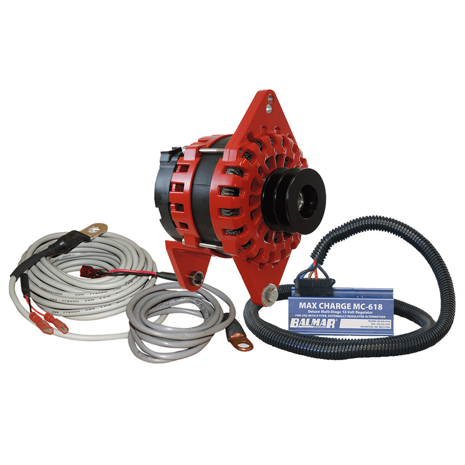 Balmar Alternator 250 AMP Kit 12V 4" Dual Foot Saddle Dual Vee Pulley Regulator & Temp Sensor XT-DF4-250-DV-KIT — Quality Boat Parts