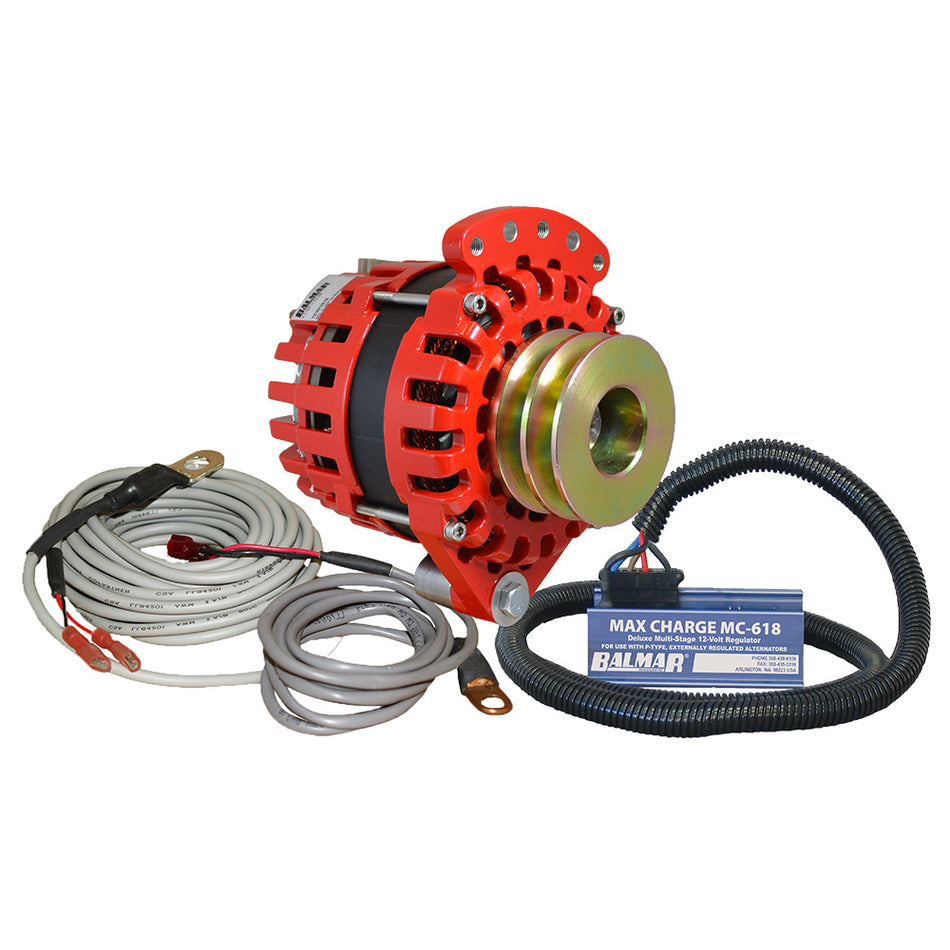 Balmar Alternator 1-2" Single Foot Dual V Pulley Regulator & Temp Sensor - 170A Kit - 12V XT-SF-170-DV-KIT — Quality Boat Parts