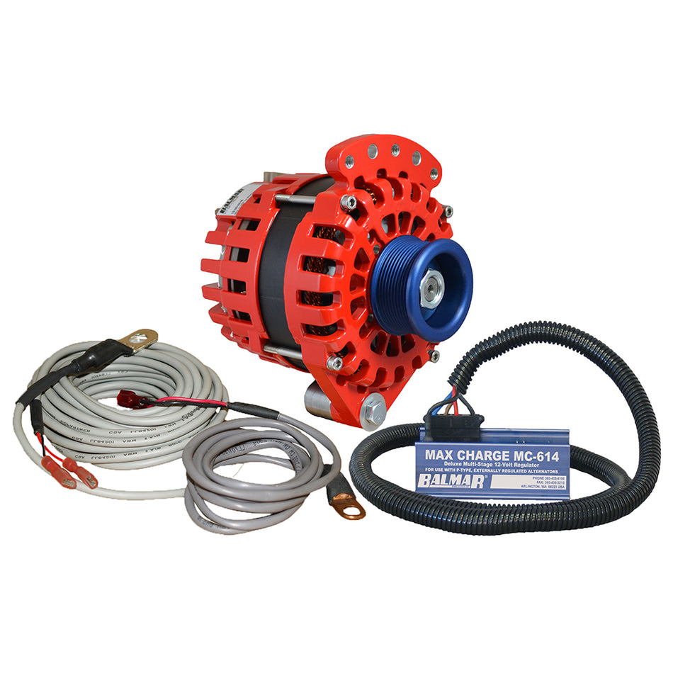 Balmar Alternator 1-2" Single Foot J10 Serpentine Pulley Regulator & Temp Sensor - 170A Kit - 12V XT-SF-170-J10-KIT — Quality Boat Parts