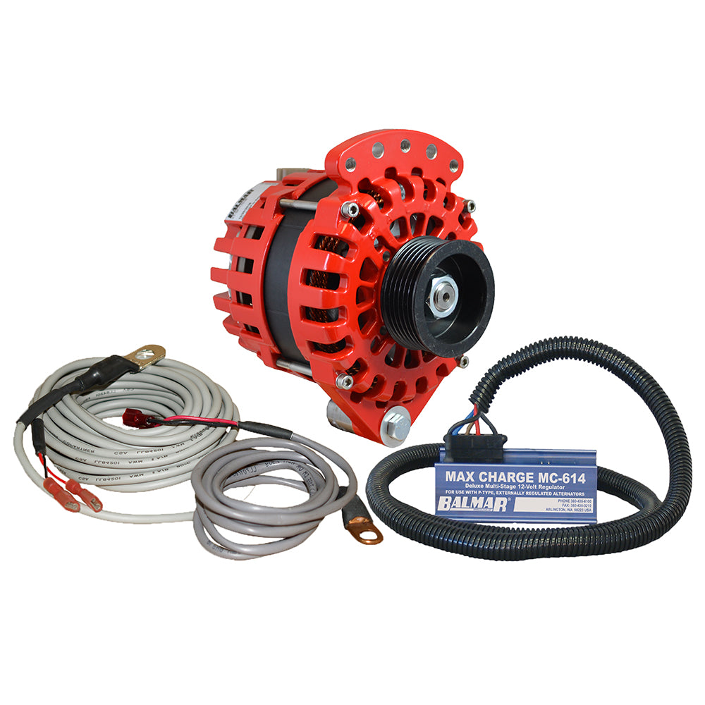 Balmar Alternator 1-2" Single Foot K6 Serpentine Pulley Regulator & Temp Sensor - 170A Kit - 12V XT-SF-170-K6-KIT — Quality Boat Parts