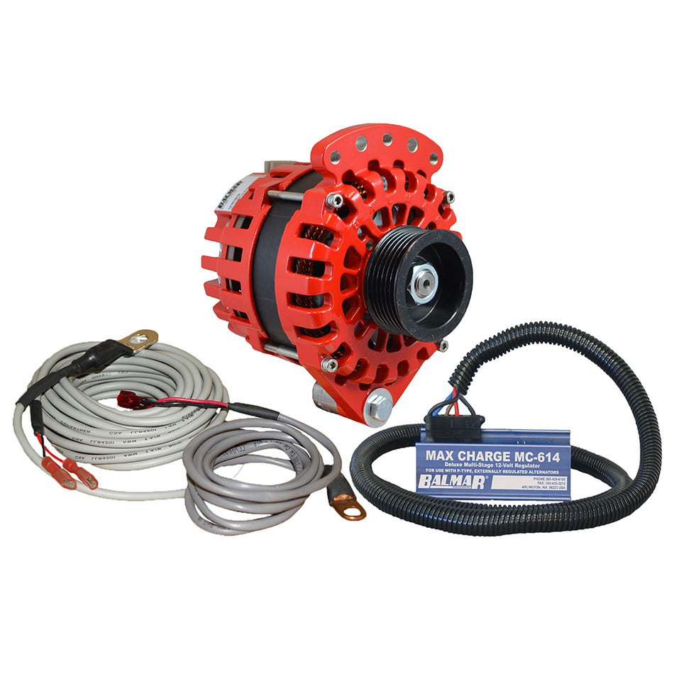 Balmar Alternator 1-2" Single Foot K6 Serpentine Pulley Regulator & Temp Sensor - 170A Kit - 12V XT-SF-170-K6-KIT — Quality Boat Parts