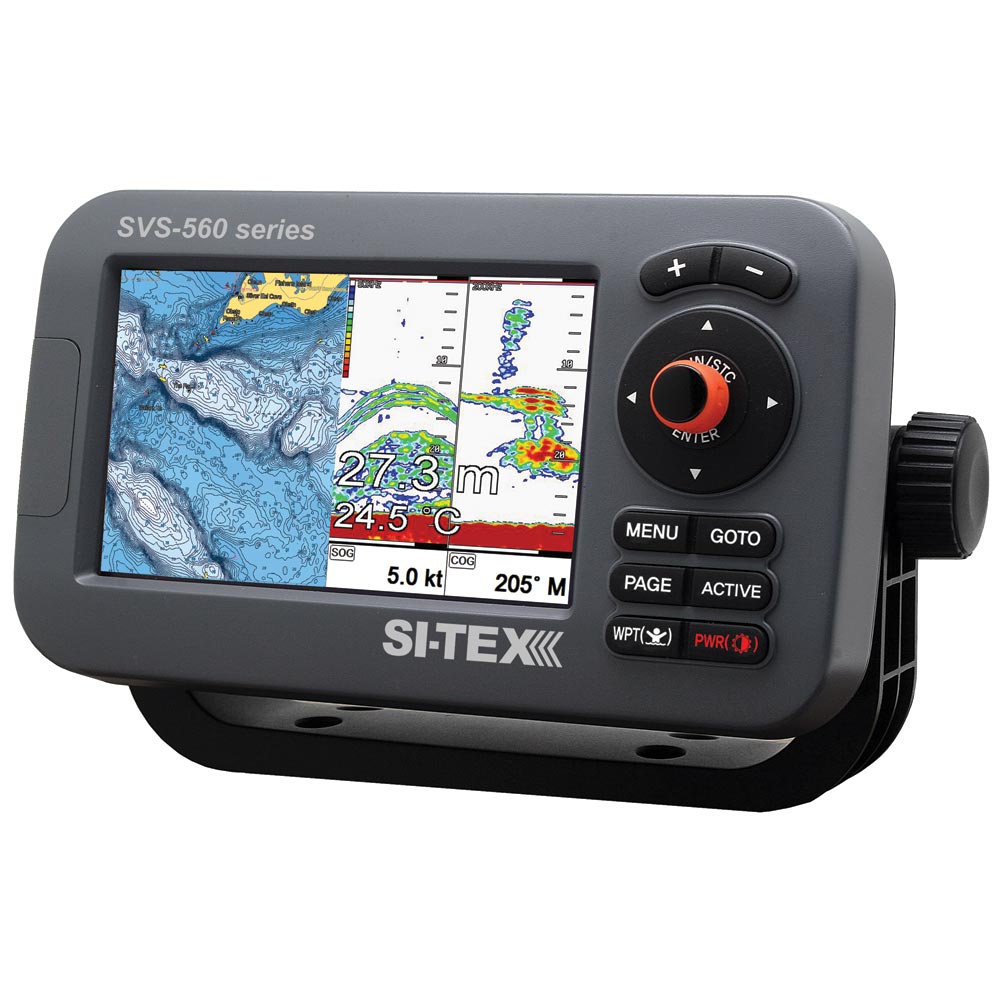 SI-TEX SVS-560CF-E Chartplotter - 5" Color Screen w/ External GPS & Navionics+ Flexible Coverage SVS-560CF-E — Quality Boat Parts