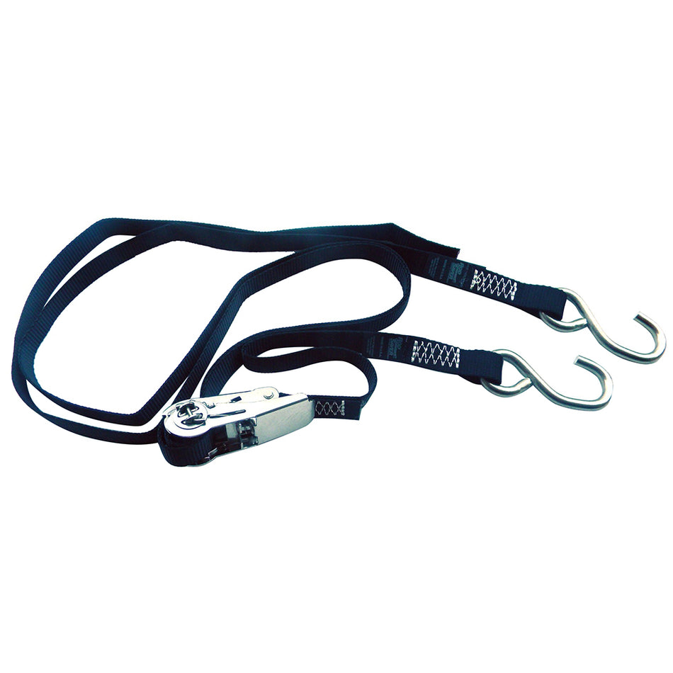 Rod Saver Stainless Steel Ratchet Gunwale Tie-Down - 1" x 16' SSRGW16 — Quality Boat Parts