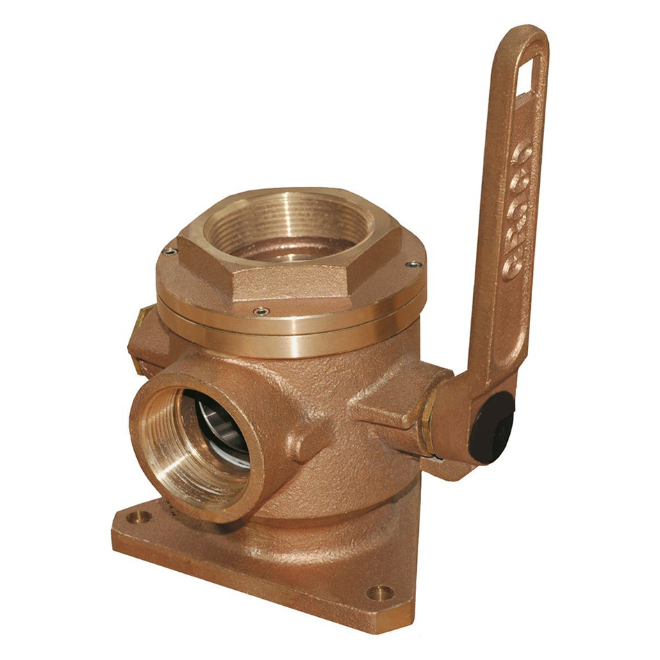 GROCO 1-1/2" Safety Seacock w/1-1/4" Side Port SBV-1500-P — Quality Boat Parts
